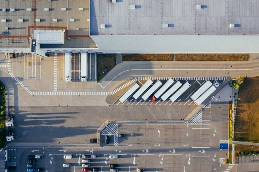 Pallet racking inside a distribution warehouse